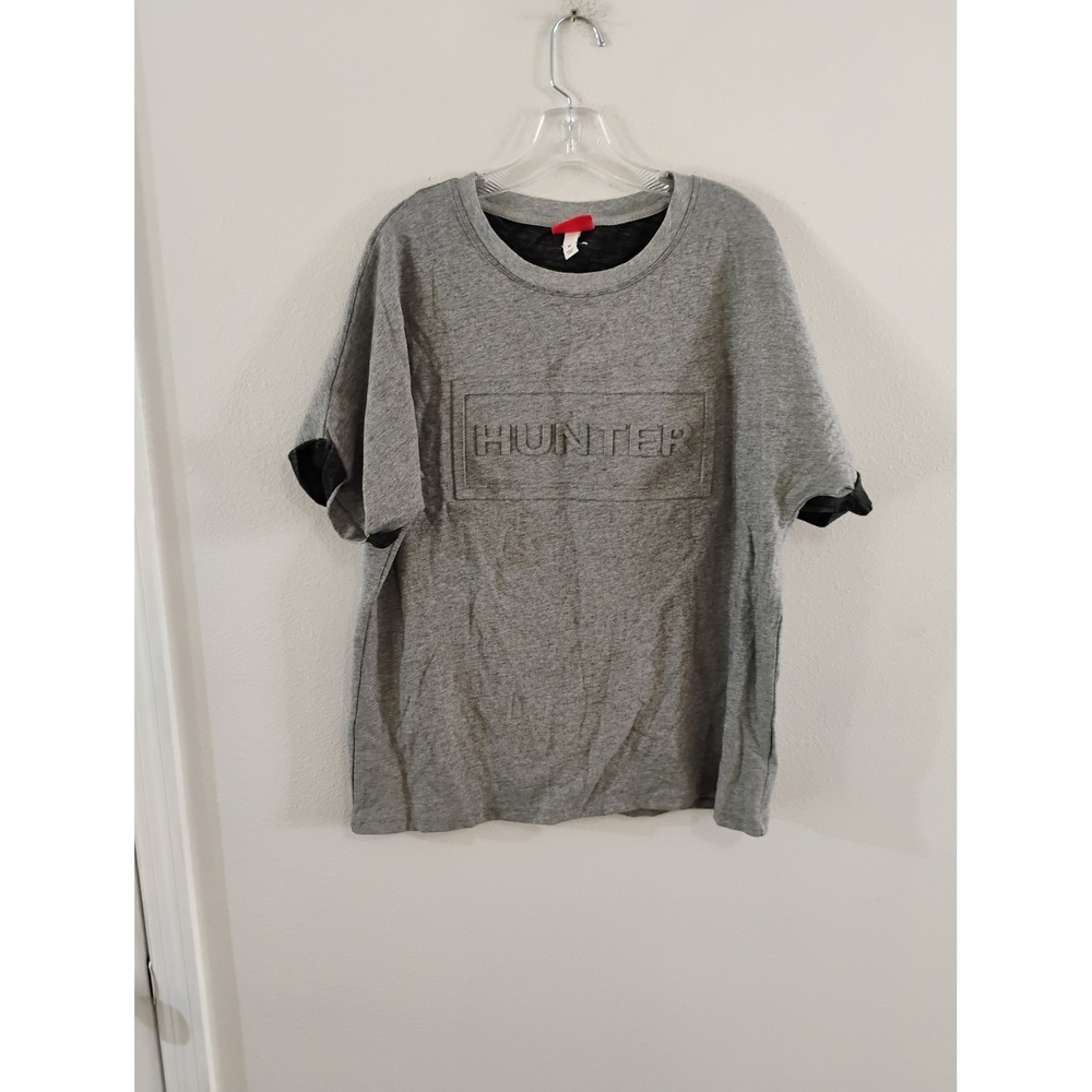 Hunter for Target Mens Grey Embossed Logo Short Sleeve T-Shirt Size M